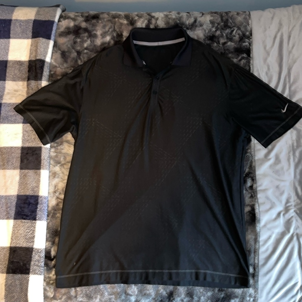 Nike Mens Large Dri-FIT Flex Short Sleeve Pattern Polo Shirt